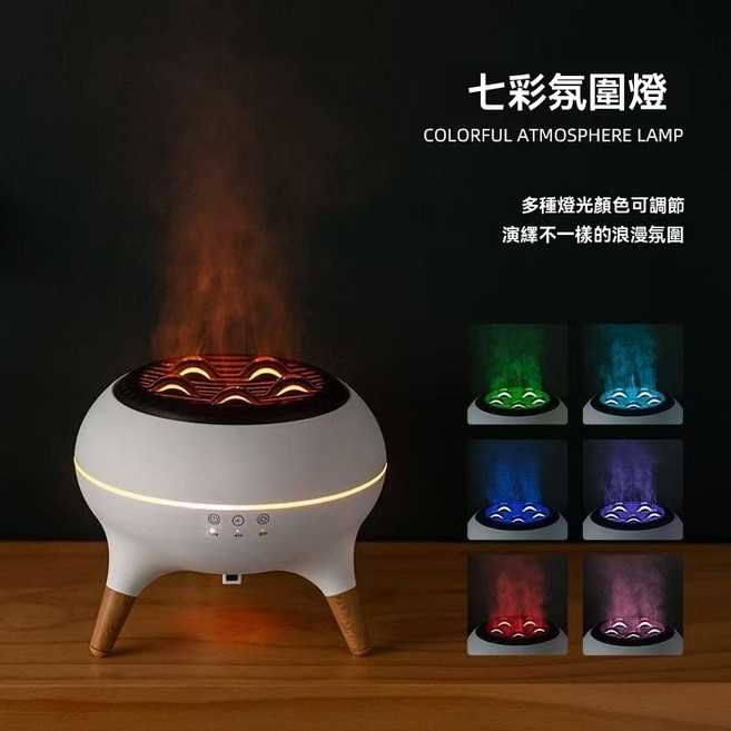 V80 動感水母香薰加濕器 七彩氛圍燈 隨音樂律動的噴霧設計, 白色, 五孔香薰機-七色燈光+遙控器+3瓶精油, 白色