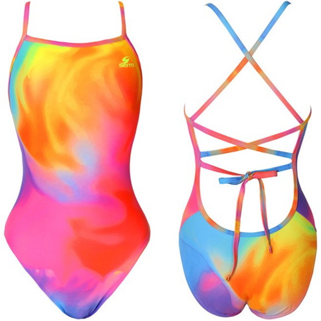 센티 더 뉴 유니버스 더블타이백 여자 실내수영복 WSM-20948 오렌지