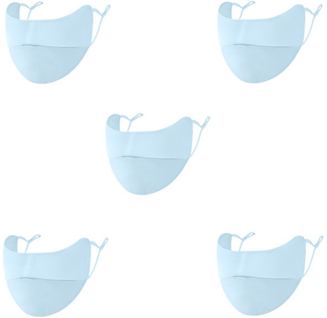 니치유 5개 골프 UV 차단 스포츠 마스크 햇빛가리개, 삭스, 5p