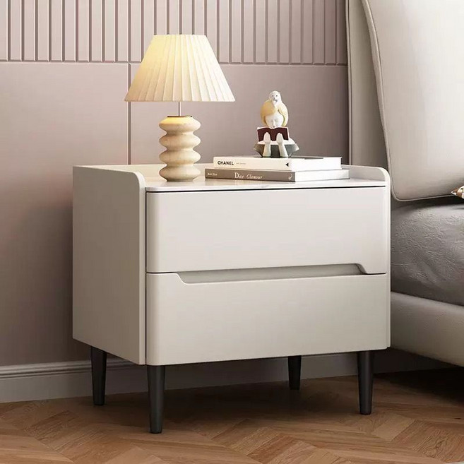 거실 쇼파옆 협탁고급형 침대협탁 세라믹 협탁 가죽 서랍 2단 수납장 다용도 침대 협탁 서랍장 선반 수납장 침실 쇼파 거실 (전체배송 책상다리 설치만 필요), 1개, 베이지