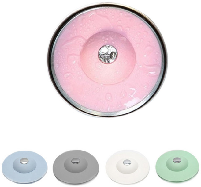 유유성안 원터치 머리카락 방지 배수구 덮개 트랩 욕조, 핑크 1개