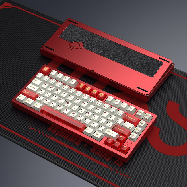 SPM국내정발 WOB Rainy 75 RT PRO 미스트레드 상옵 자석축 게이밍키보드, 레드, 상옵, 자석축, Rainy75 RT Pro
