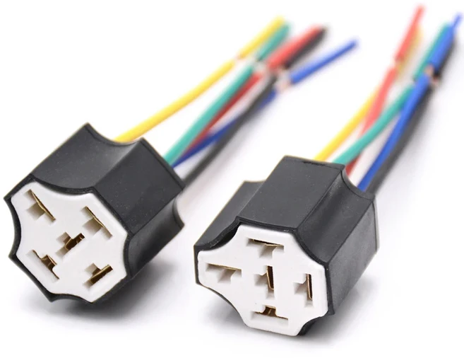 세라믹 자동차 릴레이 홀더 5 핀 자동 릴레이 소켓 5 핀 릴레이 커넥터 플러그 세라믹 릴레이 홀더 시트 핀, 01 5pin