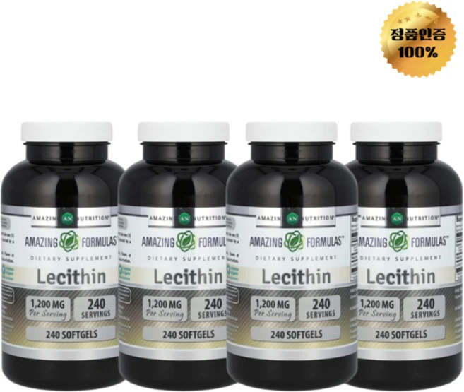 2+2 어메이징뉴트리션 레시틴 1 200mg 소프트젤 240정, 4개 - 쿠팡