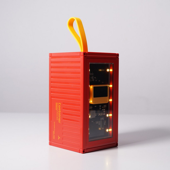 바나나랜드 컨테이너 고속충전 대용량 보조배터리 50000mah 아이폰 갤럭시 핸드폰 멀티 충전기 감성 캠핑 조명 랜턴 후레쉬 차박 글램핑 여행 낚시 장비 준비물 필수품 밧데리, 컨테이너 레드(50000mah)