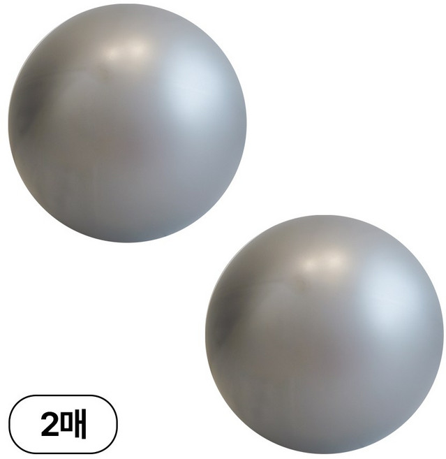 디어플레이스 90cm 대형 원형 풍선, 2매, 20_실버