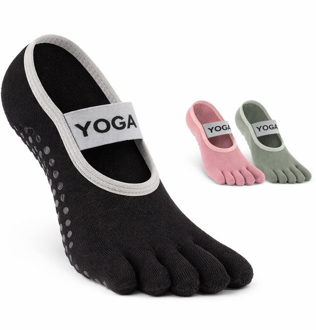 논슬립 발가락 요가양말 단목 운동 필라테스 3켤레 세트