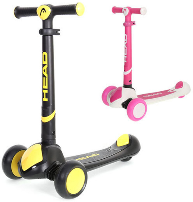 아동 주니어 HEAD 스페이스 스쿠터 KC인증 풋브레이크 광폭바퀴 접이식, 블랙, 1개