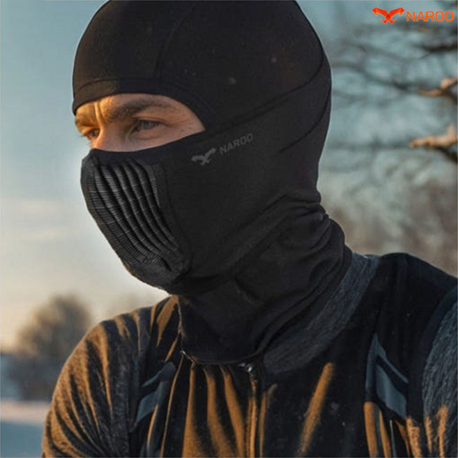 나루 바라클라바 25신형 N7F 호흡저항제로 바이크 오토바이 스키장 스노우보드 러닝, 블랙, 1개