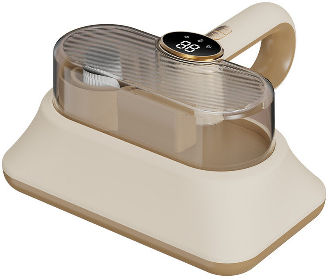 無線家用充電除蟎儀器紫外線香薰殺菌去除蟎蟲超大吸力牀上吸塵器, 1個, 白色【紫外線殺菌+智能數屏顯+濾芯】