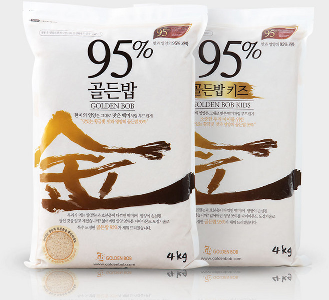 부드러운 프리미엄 현미쌀 불릴필요없이 아이도 잘먹는 다이아몬드 특수도정의 백미같은 현미 골든밥95프로 4kg 골든밥 X 골든밥키즈 세트 8kg x 1세트, 골든밥+골든밥키즈 세트