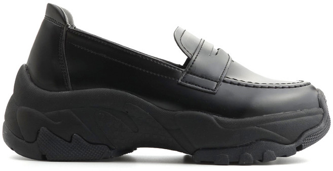 베이직 키높이 페니 로퍼 여성 발편한 쿠션 통굽 클래식 6cm 청키 단화 심플한 학생화 정장 구두