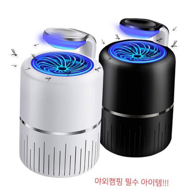 저소음 LED 휴대용 모기 잡이 흡입 포집 유인제, 화이트 1개+유인제