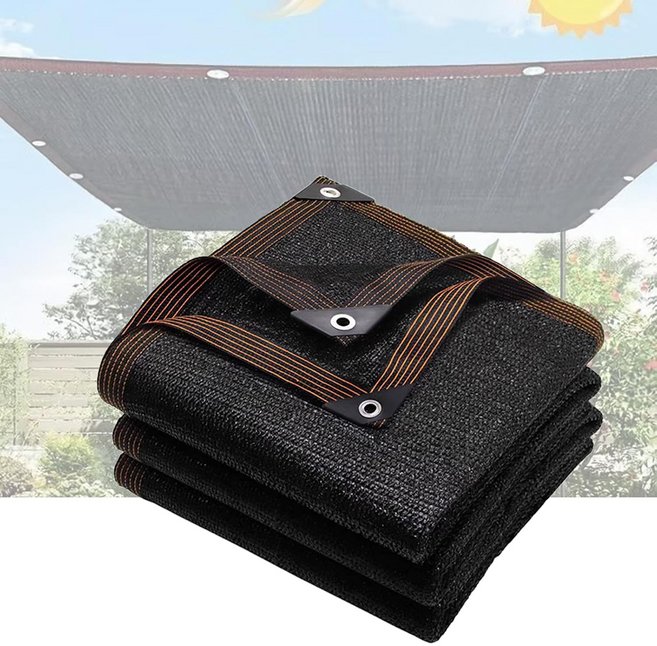 그늘애 차광막 90% 그늘망 대형 자외선 농사용 그늘막 퍼걸러 차양 커버 옥상 캠핑 캐노피 파티오 야외 정원 뒷마당용 간편설치, 검정색