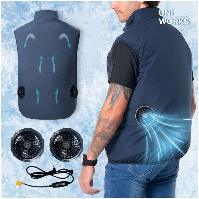 UNIWORKS 쿨 선풍기조끼 여름 쿨링 아이스 냉풍 조끼