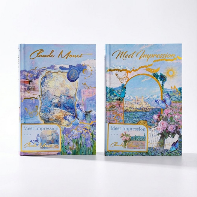 보스케 클라우드 모네 감성 하드커버 노트, 1개, 블루오션