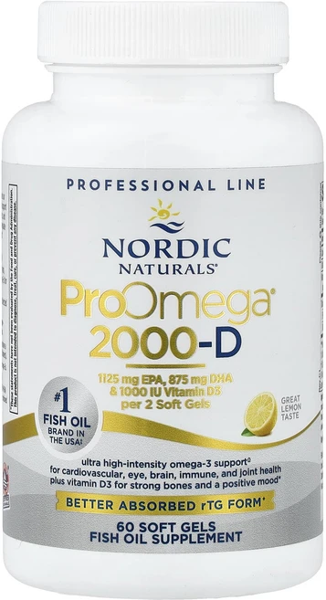 새해 첫좋은선물 Nordic Naturals ProOmega® 2000-D 레몬 소프트젤 60정 제대로 할인합니다, NordicNaturalsProOmega2000D레몬소, 1개 - 쿠팡