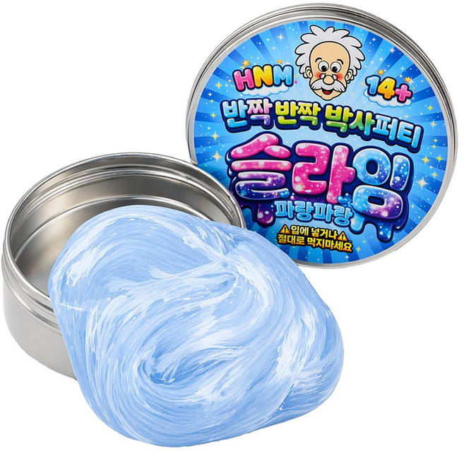 토이토 오리지널 반짝반짝 박사 퍼티 유리 슬라임, 2개, 62g, 파랑파랑