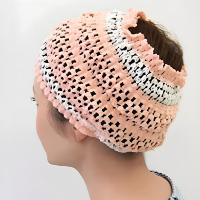 일본 세안밴드 샤워캡 헤어 터번 사우나템, 2개, 핑크