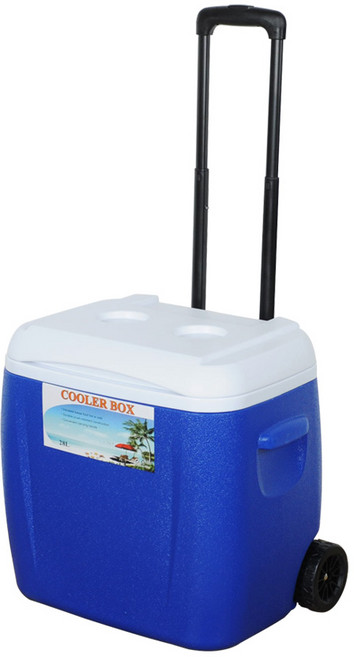 에이치앤아이 캐리어형 대용량 캠핑 아이스박스 쿨러, 블루, 28L