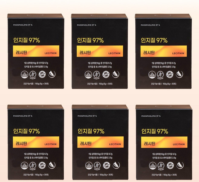 카낼웰라이프 인지질 97% 레시틴, 6박스, 150g