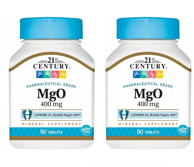21st Century MgO 21세기 센트리 마그네슘 400mg 90정 2팩 - 쿠팡