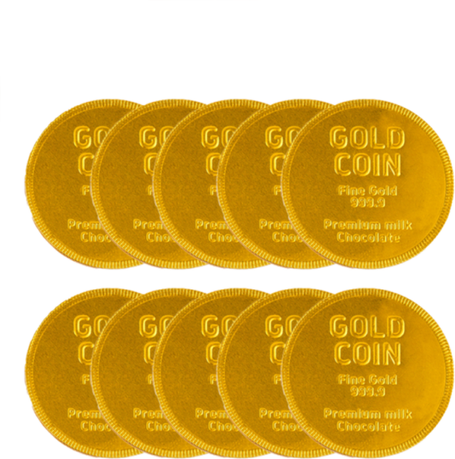 아트박스/도도한날 스틴랜드 골드코인 초콜렛 행운의 골드바 10개 묶음, 10개묶음