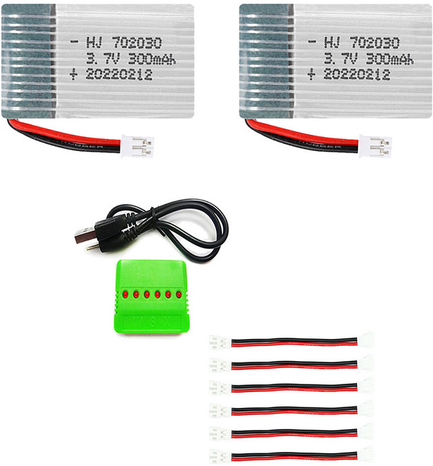 JJRC H36 에어고 Whoop 소닉DIY MAX2 드론부품 드론배터리, 24. (H36) 300mah2개+6in1충전기세트, 1개
