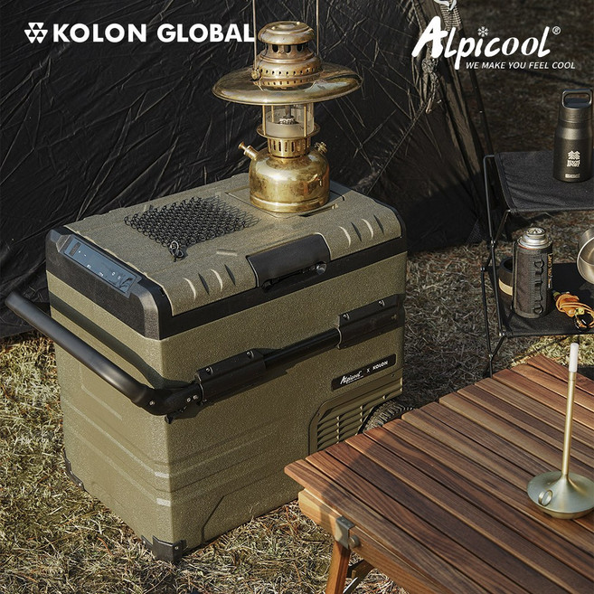 [코오롱 공식판매] 알피쿨 정품 캠핑 차량용 냉장고 XPRO시리즈 블루투스 이동식 낚시 화물, 56L, 올리브
