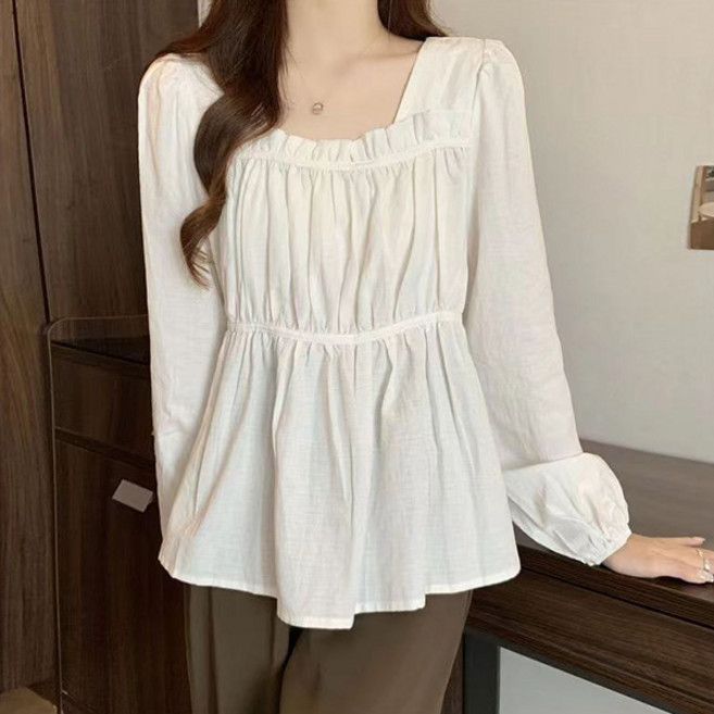 로렌미 뮤드 스퀘어넥 셔링 블라우스 S260126SS-6