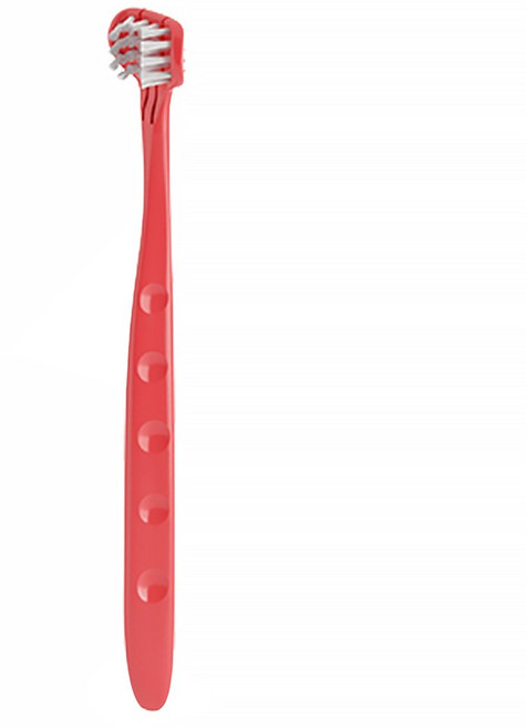 엠디비 3D 혀클리너 겸용 유아 칫솔, 레드, 1개, 1개입