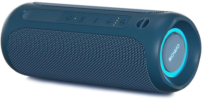 W-KING 휴대용 블루투스 스피커 시끄러운 소리 IPX7 방수 야외 무선 APP 맞춤형 EQ 듀얼 보이스 코일딥 베이스 360° 사운드 및 조명 포함V5.3TFAUX 40W, Blue, Blue