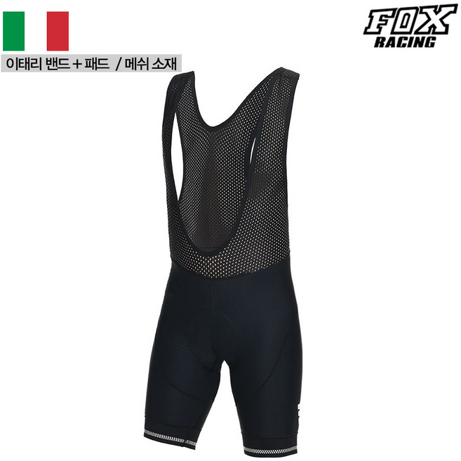 폭스레이싱 메쉬 이태리패드밴드 숏 빕타이즈 FRSBIB-209 자전거의류 라이딩복 싸이클