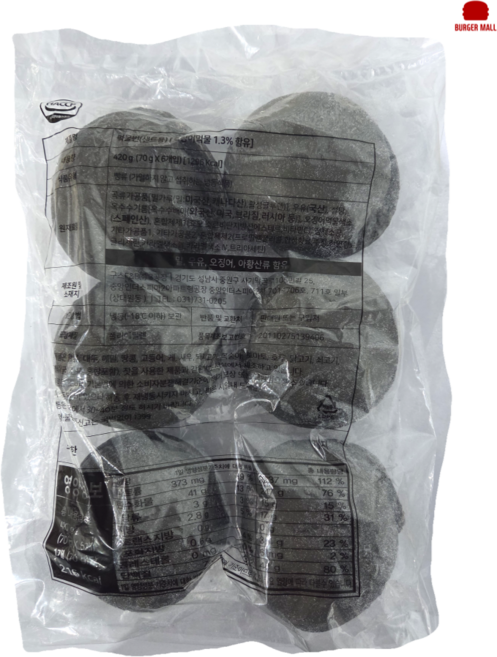분이네 구스 먹물번 420g (드라이) 구스 샌드용 햄버거번 먹물빵 블랙번, 1개