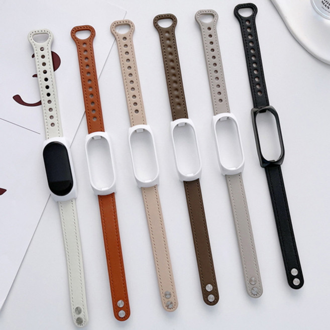 샤오미 미밴드10 9 8 프로 7 6 5 4 3 호환 클래식 슬림 가죽 밴드 시계줄 스트랩, 샤오미 미밴드8프로/9프로, saw1016 브라운