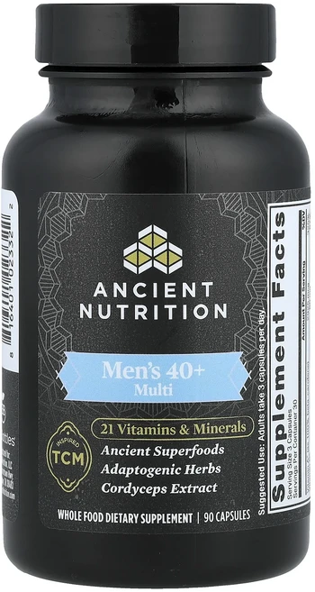 단백질 비타민 철분 마그내슘 칼슘 Ancient Nutrition 만 40세 이상 남성용 종합비타민 캡슐 90정 고루고루섭취해주세요, AncientNutrition만40세이상남성용종합비타민, 1개 - 쿠팡