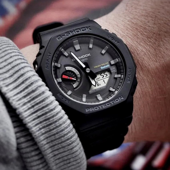 지샥 지얄오크 블루투스 터프솔라 남자 아날로그 전자시계 GA-B2100-1A