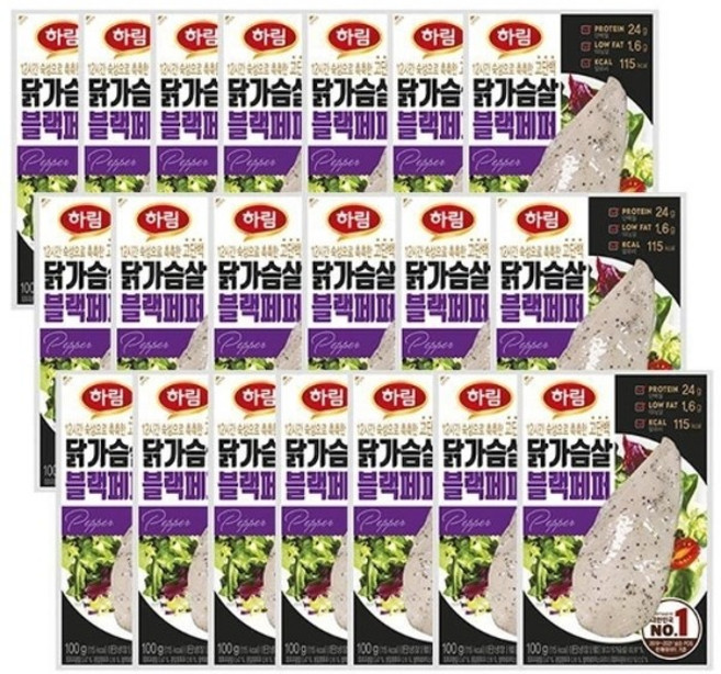 하림 닭가슴살 블랙페퍼 100g x 20봉, 20개