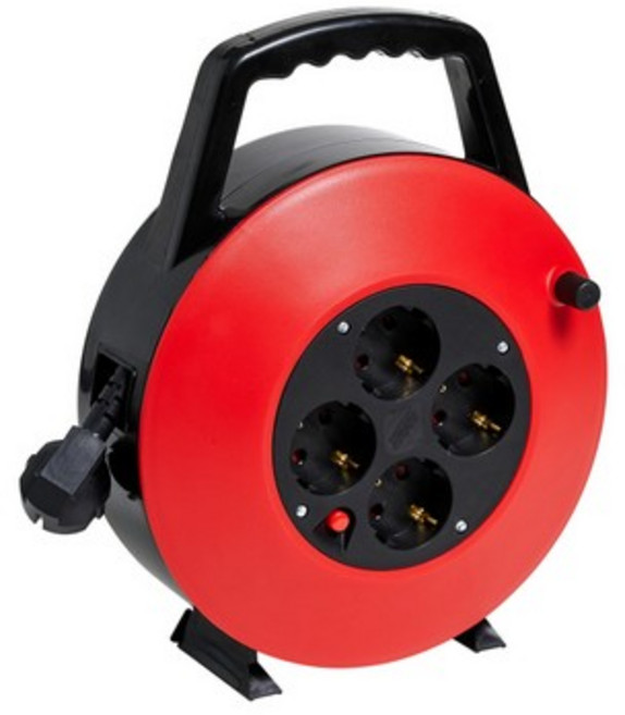 세이즈 X1 1.5SQ 4구 케이스형 케이블릴 블루 SEISE-HJR-2A, 10m, 레드, 1개