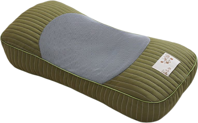 助睡眠 護頸枕頭 純蕎麥殼枕頭 頸椎牽引枕, 全棉元寶蕎麥枕-清新綠【優質蕎麥殼】單只, 1件