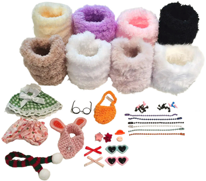 헬로우하비 모루인형 만들기 DIY 키트 풀세트, 1개, 남여공용, 10.밍크뽀글코디8종 올인원키트