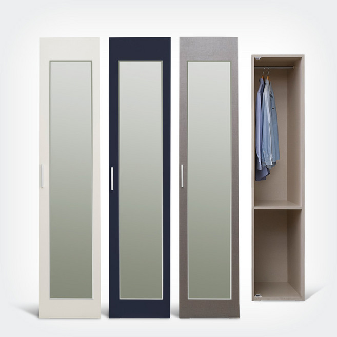 장인가구 비트 전신거울 400 옷장 선반형, 화이트