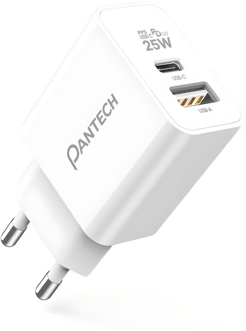 팬택 25W 초고속 2포트 가정용 충전기, 화이트, 1개