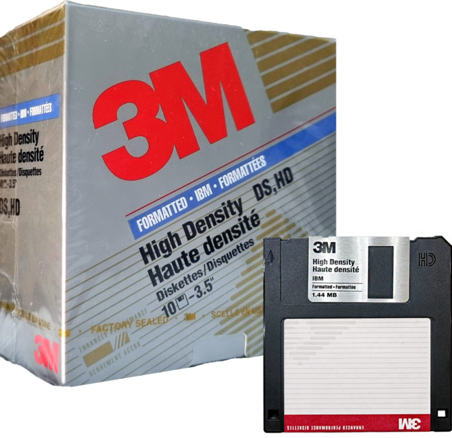 3M 플로피디스켓 3.5인치 [10장 1팩] 1.44MB 블랙 2HD 미개봉 Floppy diskette 플로피디스크, 3M 1팩, 1개