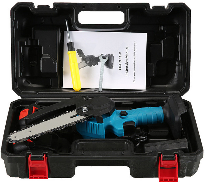 定製園林便攜式手持果園修枝電鋸 充電式木工鋰電鋸 迷你電鏈鋸, 1個, 機頭（不含充電器）