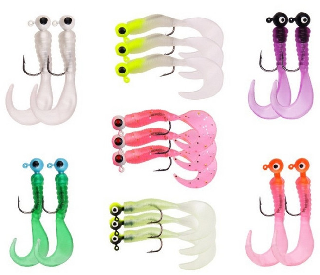 FISHHUNTER 피셔맨 그럽웜 지그헤드 루어세트 17개입, 혼합, 1세트, 7g