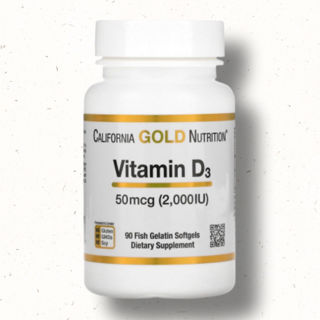 캘리포니아골드뉴트리션 비타민 D3 50mcg 2000IU 90정 콜레칼시페롤 효능 효과, 1개