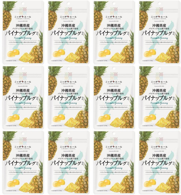 젠노 닛폰 에일 오키나와 파인애플 구미 캔디, 40g, 12개