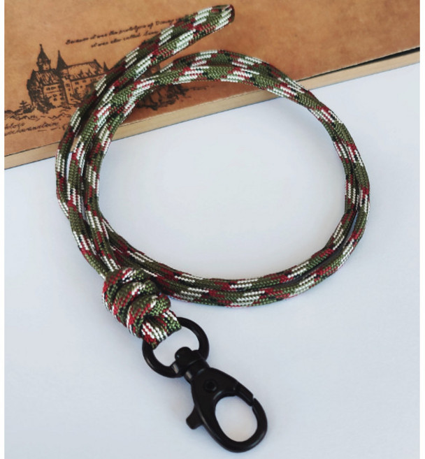 七芯傘繩掛繩 證件手機通用掛頸繩, 雪松, 1個