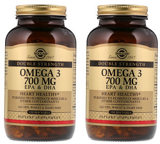솔가 더블 스트랭스 오메가-3 700mg 소프트젤 글루텐 프리, 120정, 2개